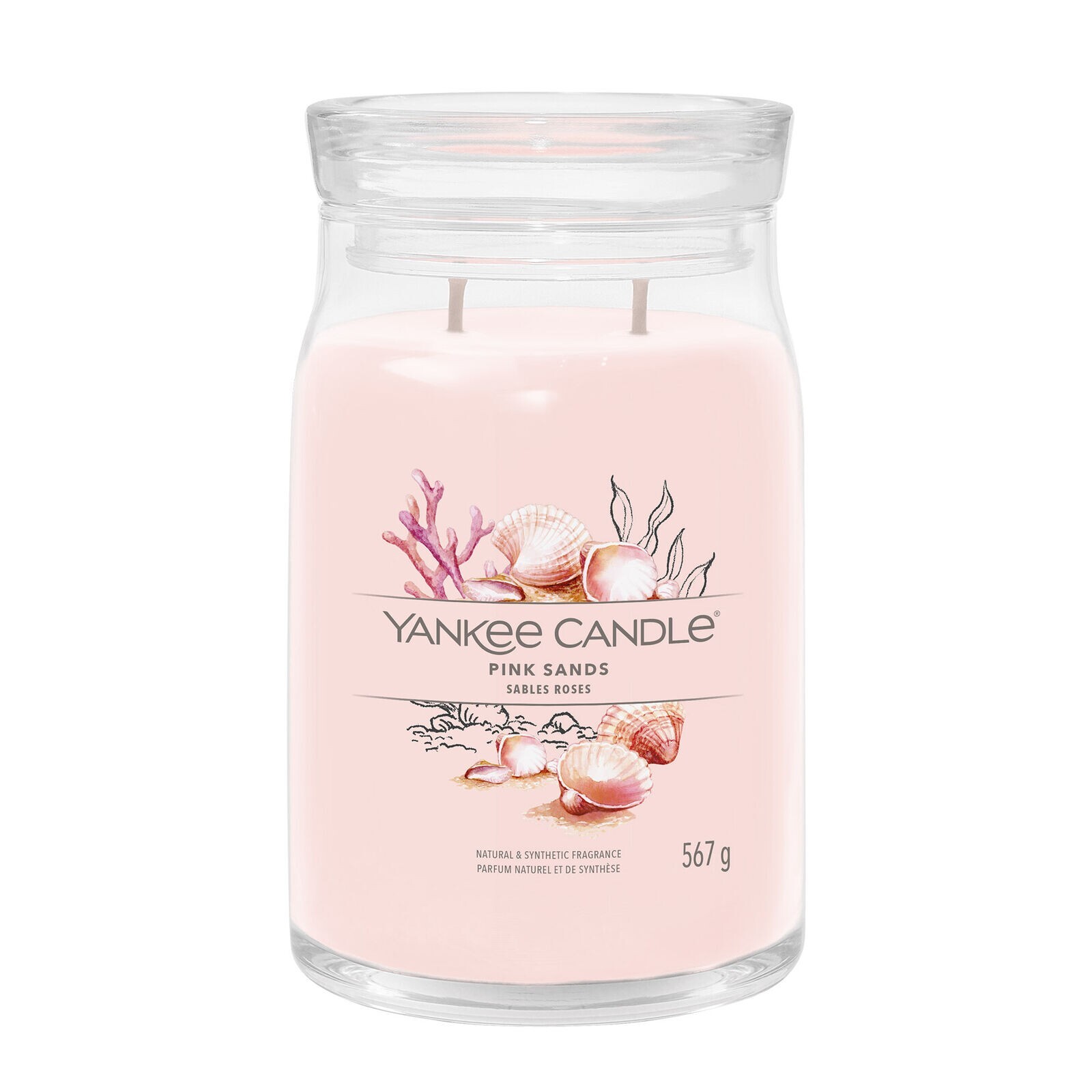 YANKEE CANDLE CANDELA PROFUMATA SIGNATURE JAR GRANDE PINK SANDS GIARA LARGE
