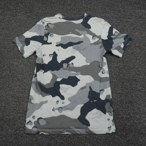 Nike Shirt Youth Small Gray & Black Camouflage Dri-Fit Short Sleeve Breathable - Picture 7 of 8