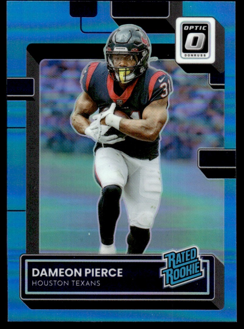 2022 Donruss Optic Aqua Holo Dameon Pierce Rookie 197/299 Houston Texans #240