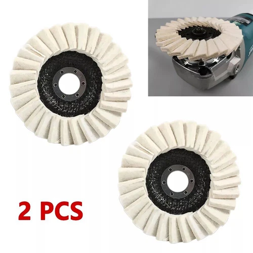 2PCS 4,5" Dischi Lucidatura Lana Finitura Ruota Tamponi Lucidanti,per Smerigliatrice Angolare - Foto 1 di 16
