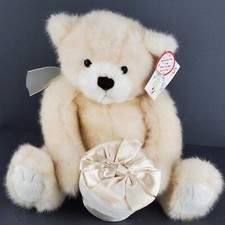 Gund Teddy Bear Plush Holding Present Cream Off White Stuffed Animal 16  w Tags
