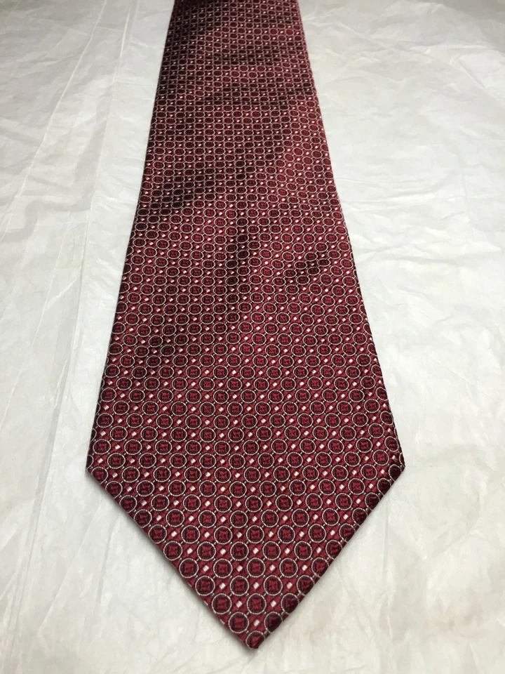 EXPRESS MENS TIE BURGUNDY WITH GRAY 4 X 61 - Image 2 of 4