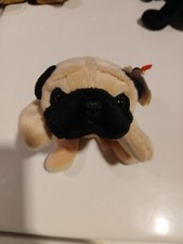 TY Beanie Baby - PUGSLY the Pug Dog RARE Retired 1996 💥 RARE RETIRED BEANIE 💥