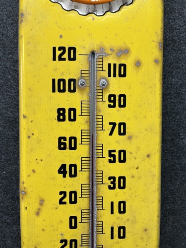 Vtg 1950s 60s Nesbitt’s Orange Soda Pop Advertising Thermometer Metal Sign 27” - Picture 3 of 12