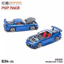 XCartoys x POP RACE 1:64 RX-7 Blue Diecast Model Car