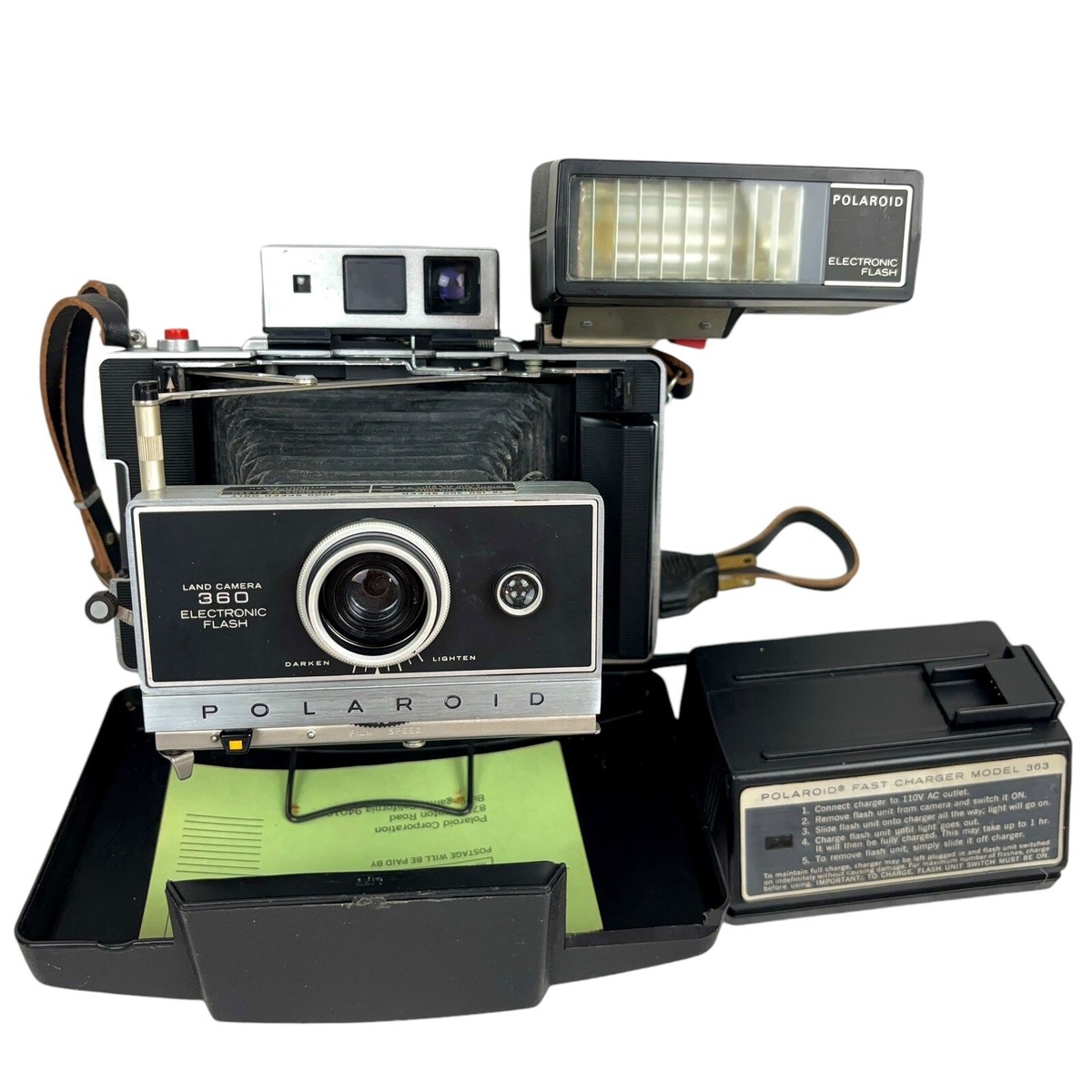 POLAROID 360 ポラロイド 360 Vintage Polaroid 360 Land Camera, Electronic Flash W/ Hard