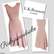 L K Bennett ‘Lenny’ pink  Occasion Party Office Business Work Evening Dress UK 8