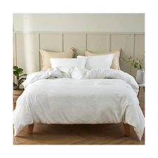 Simple&Opulence French Linen Duvet Cover Set 104"x 92"- 5 Pieces (1 Comforter...
