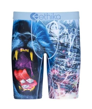 Ethika X RUSS MILLIONS Lion Brix Blue Boxer Briefs LARGE NWT