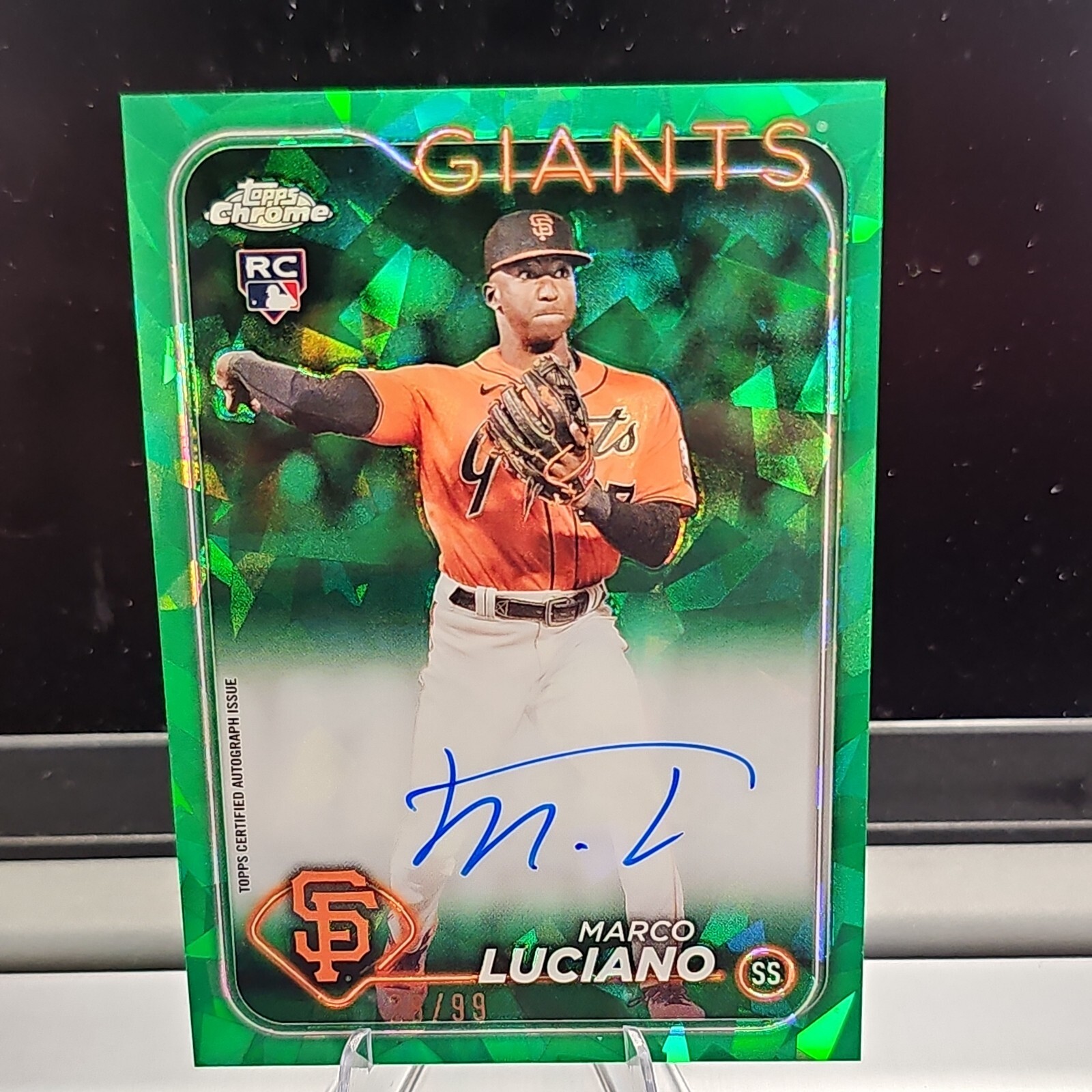 2024 Marco Luciano Topps Chrome Sapphire RC Auto Green #2/99 San Fran Giants🔥📈