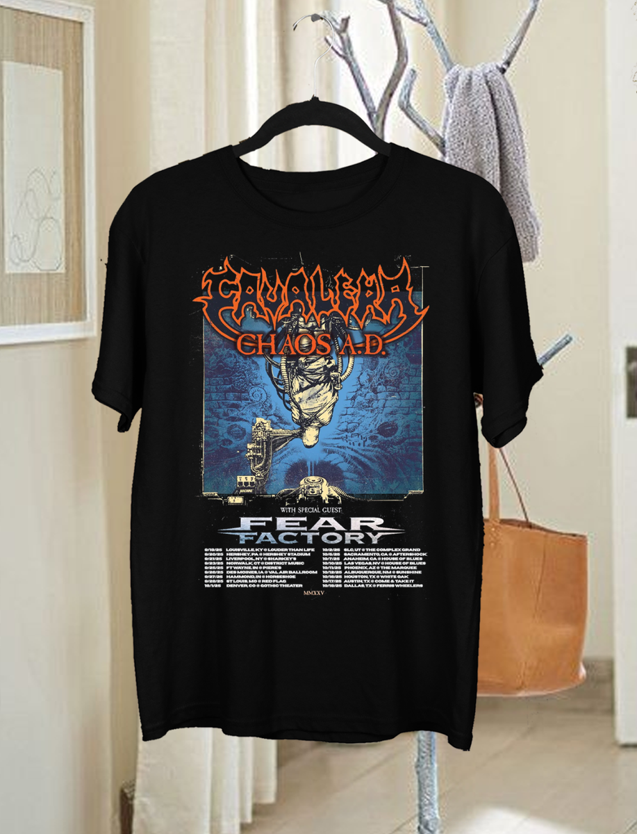 Cavalera Chaos A.D. on Fall 2025 US Tour T Shirt Black All Size