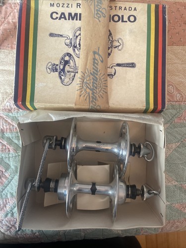 New-in-Box Vintage CAMPAGNOLO RECORD High Flange Hubset w/QR's • 36º. (NJ)