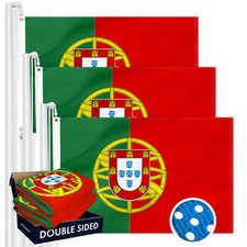 Portugal Portuguese Flag 3x5FT 3-Pack Double-sided Embroidered Polyester By G128