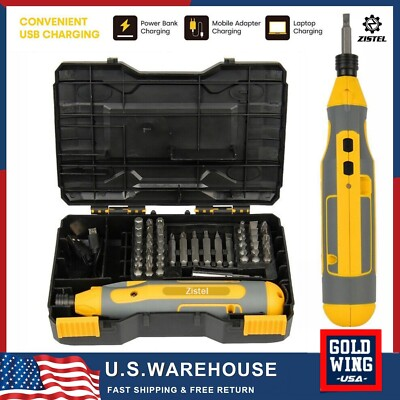 #ad #ad 4V Cordless Electric Screwdriver Kit USB Rechargeable Power Tool 43PCS Bits Set $30.98