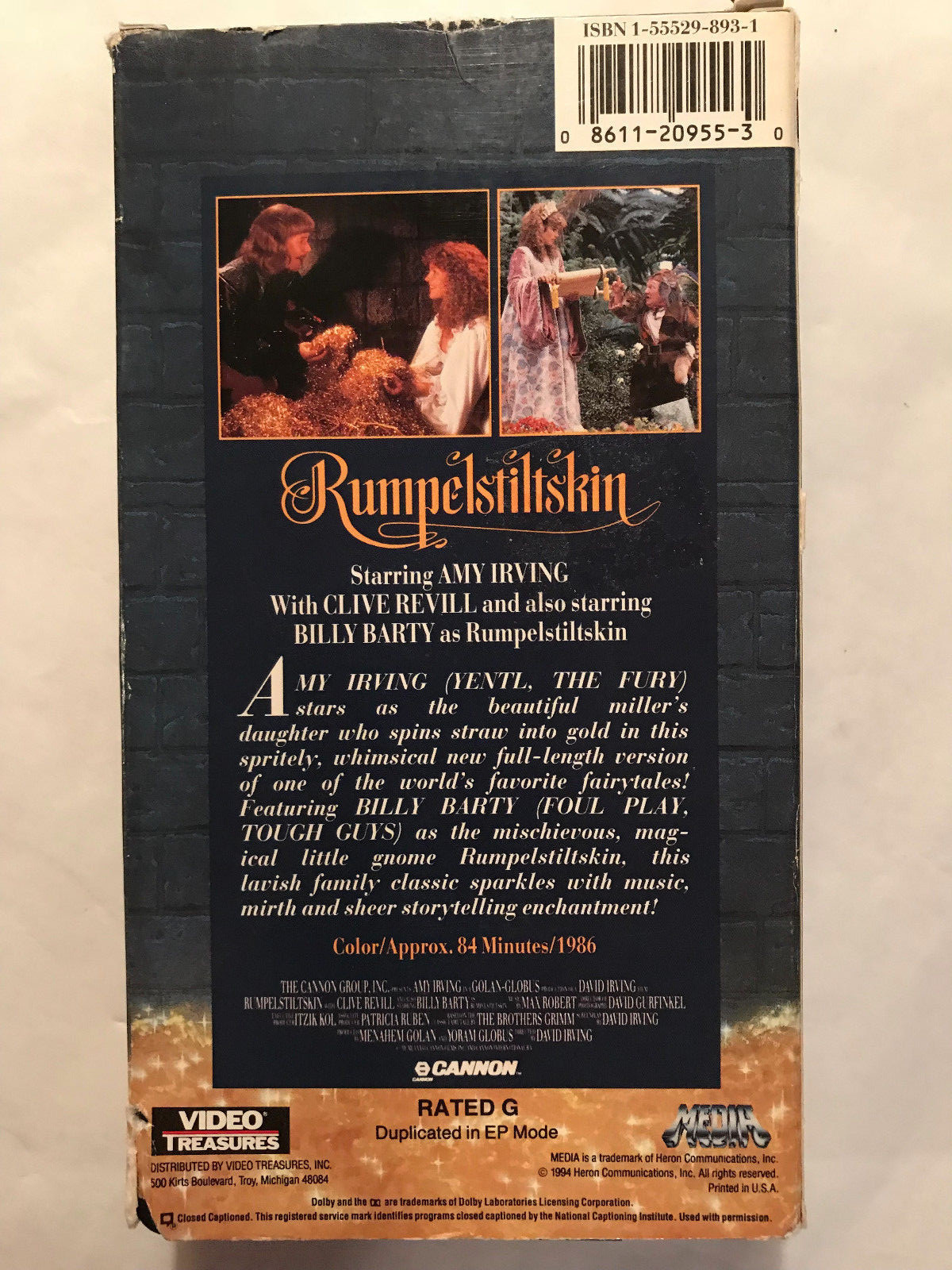 RUMPELSTILTSKIN, AMY IRVING , BILLY BARTY, VHS eBay