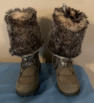 ❤️ Cougar boots women Waterproof Faux Fur Size green low or high