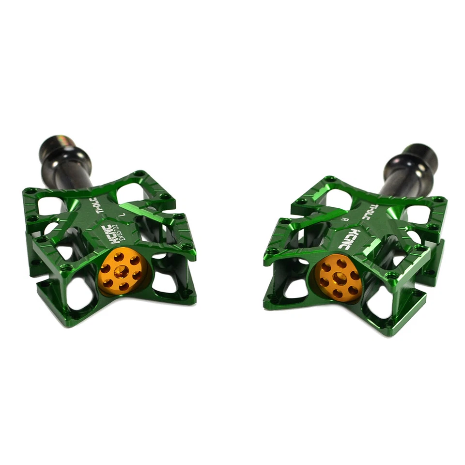 KCNC CUCHILLO Titanio Husillo Carretera Plataforma Pedales, Verde Foto 3 de 4