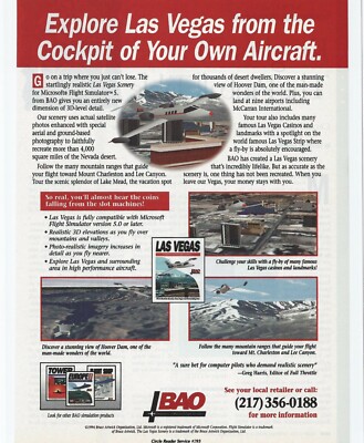 Las Vegas Scenery For Microsoft Flight Simulator Print Ad/Poster Art PC Big Box 