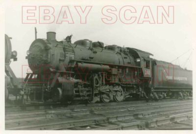 8J459 RP 1937/60er Jahre? PERE MARQUETTE RAILROAD 0-8-0 LOK #241 FLINT MI