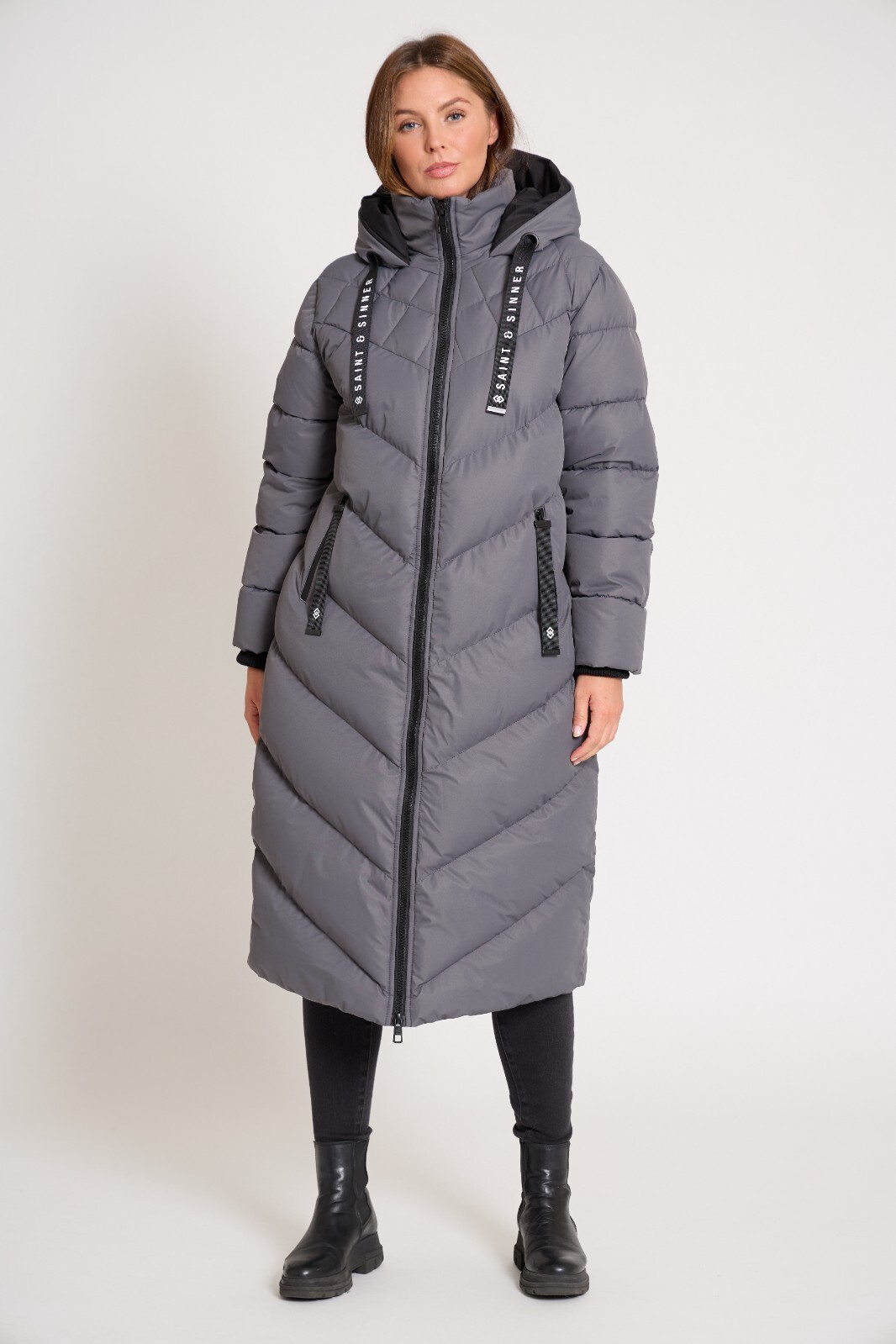 Women's Ladies Long Oversized Coat Padded Bubble Hooded Puffer Jacket