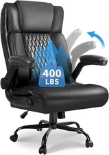 400lbs Heavy Duty big and tall Executive office Chair Flip up Armrest High Back