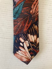 55 inches Italian All Silk Mens Necktie Tie Hand Made Abstract Leaves Mu G2U