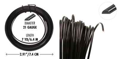 Non Tarnish Black HALF Round 21 Gauge Wrapping Wire 7 Yards 