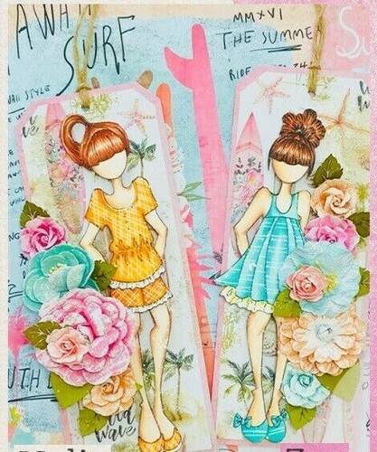 Prima Julie Nutting ZOE Doll Cling Stamps Cards Planner Tags 913564 - Picture 2 of 2