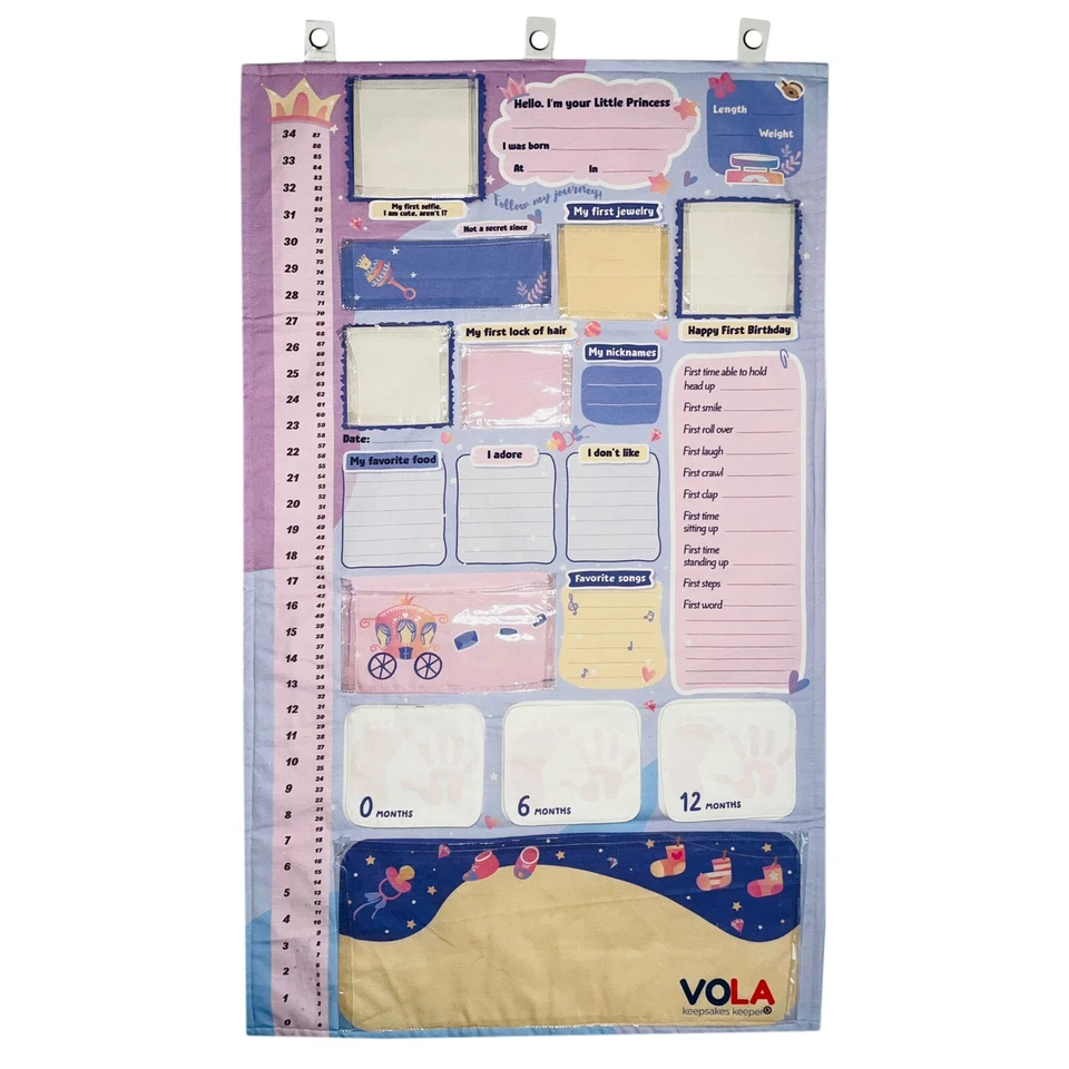 KIT CREATIVO ORGANIZADOR RECUERDOS DUCHA BEBÉ PRIMER AÑO LONA COLGANTE PARED Foto 4 de 4