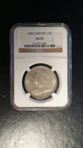 1894 Great Britain HALF CROWN NGC AU55 SILVER 1/2C Coin PRICED TO SELL QUICKLY!!