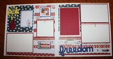 July 4th scrapbook layout pages 2 each 12 x 12 HANDMADE photo America
