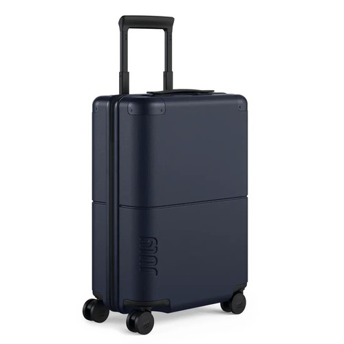 JULY Bagaglio Trasporto Classico Navy Hard Shell Silenzioso Ruote Telescopiche TSA Lucchetto - Foto 7 di 11
