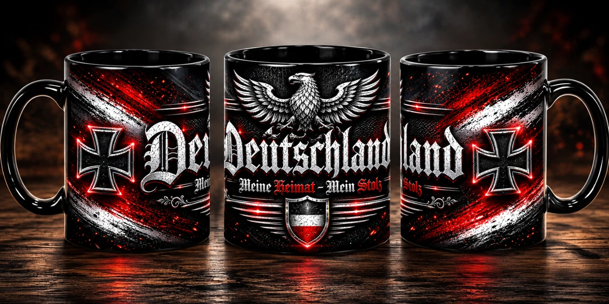 Deutschland meine Heimat Tasse Schwarze Edition Fahne Flagge Mug Kaffeetasse #5