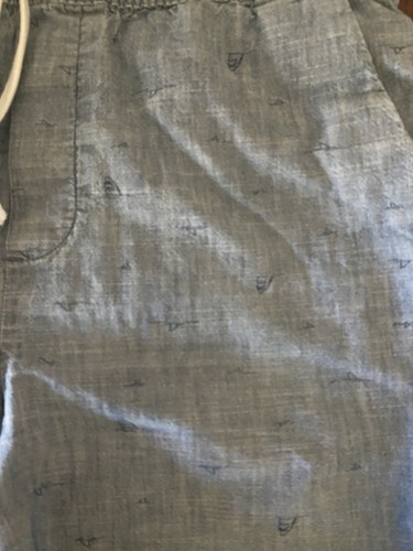 Pantalones Cortos Para Hombre Banana Republic Para Hombre Grandes Estampado de Tiburón Cambray Cordón Cubierta - Imagen 4 de 5