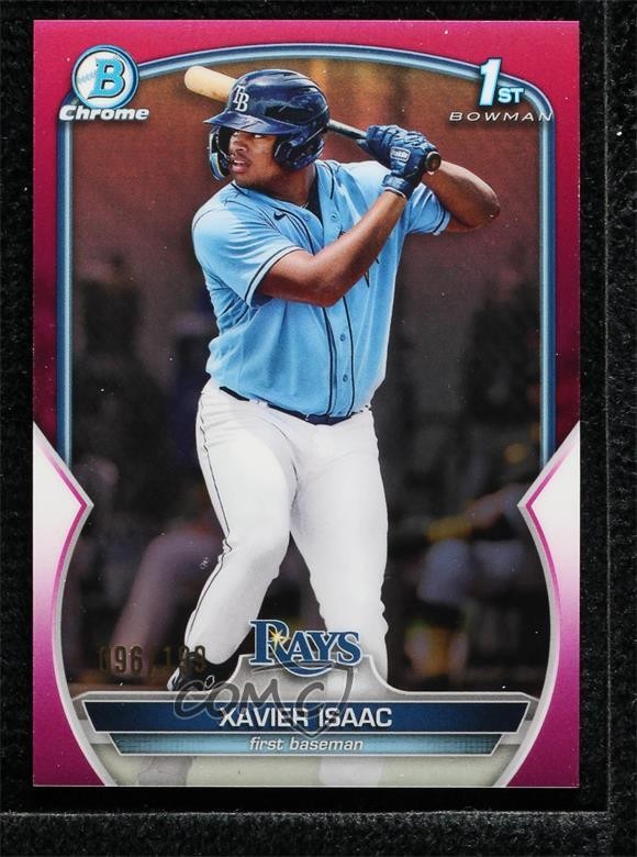 2023 Bowman Chrome Prospects Fuchsia Refractor 96/199 Xavier Isaac #BCP-145 0xy0