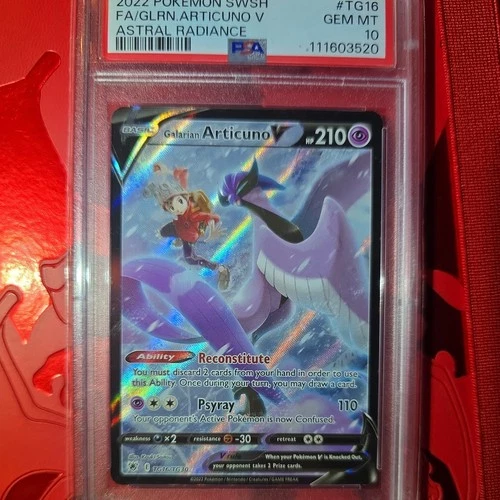 2022 Pokemon Galarian Articuno V TG16/TG30 FULL ART - Astral Radiance - PSA 10