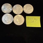 lot of 5 morgan silver dollars