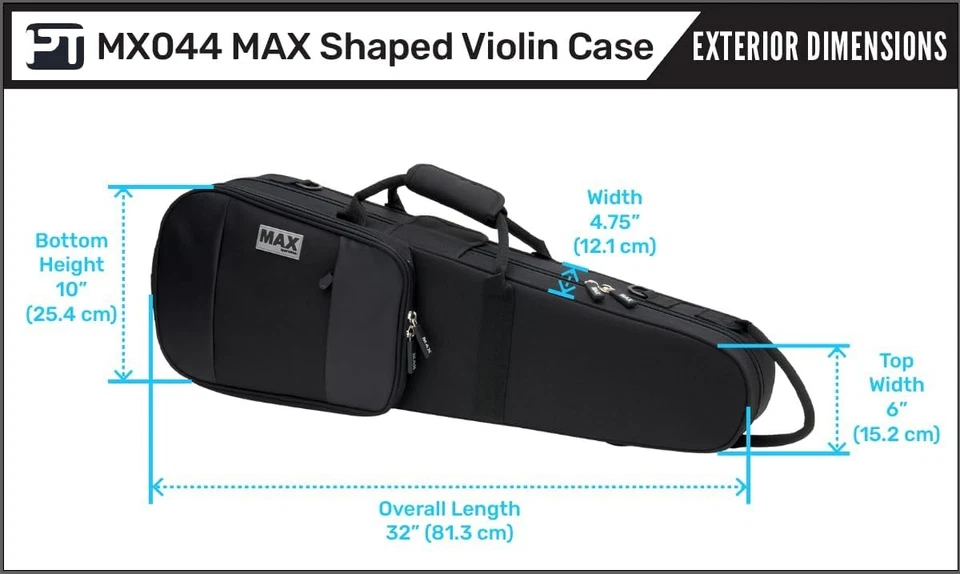 Protec MX044 4/4 Violin Shaped MAX Case, Black size,  - Image 2 of 4