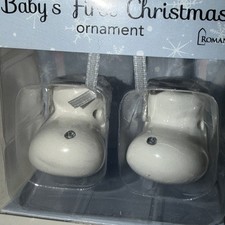 ROMAN 1     Baby's First Christmas   Ornament   Porcelain Booties