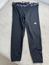New Adidas Men’s Climawarm Black Compression Tights Waist Stretch Size: XXL