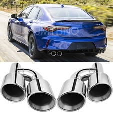 2x For Acura TLX TL 2.5" In 4" Out Double Wall Dual Stainless Steel Exhaust Tips