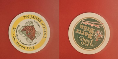 Barre Bräu Nordel Jubiläum Goldmedaille 1994 Brauerei Bierdeckel Bier