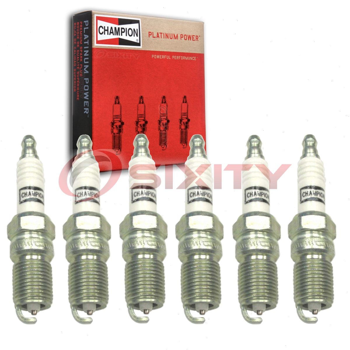 6 pc Champion Platinum Spark Plugs for 1985-1987 Pontiac Grand Am 3.0L V6 de