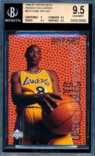 KOBE BRYANT 1996-97 UPPER DECK ROOKIE EXCLUSIVES BGS 9.5 GEM MINT CARD #R10!. rookie card picture