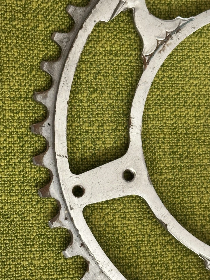 Juego de bielas 46T Vintage 1930 RALEIGH RRA Record Ace HERON PLATO 3 brazos CLUBMAN Foto 2 de 4