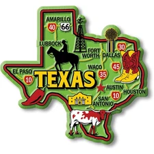 Texas Colorful State Magnet by Classic Magnets, 3.5" x 3.3"