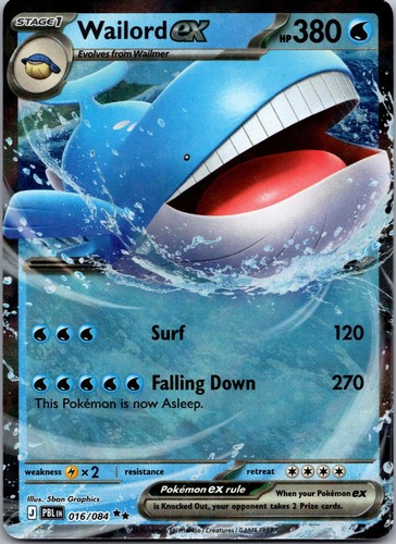 Wailord ex Pitch Black 016/084 NM Pokemon
