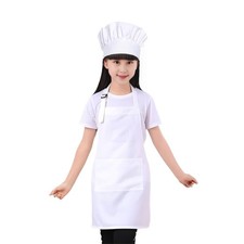 Kids Chef Hat And Apron Set For Cooking Baking Painting, Adjustable Kids Apro...