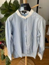 Theory women’s Blue Button Up Shirt Oversized Fit With White Cuffs Medium