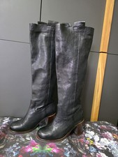 Shabbies Amsterdam Stiefelette Boots Damen Leder Schwarz Gr.36